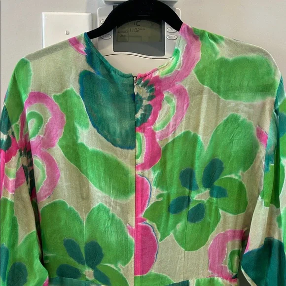 Smythe Twist Dress in Watercolor Green - Picture 12 of 15